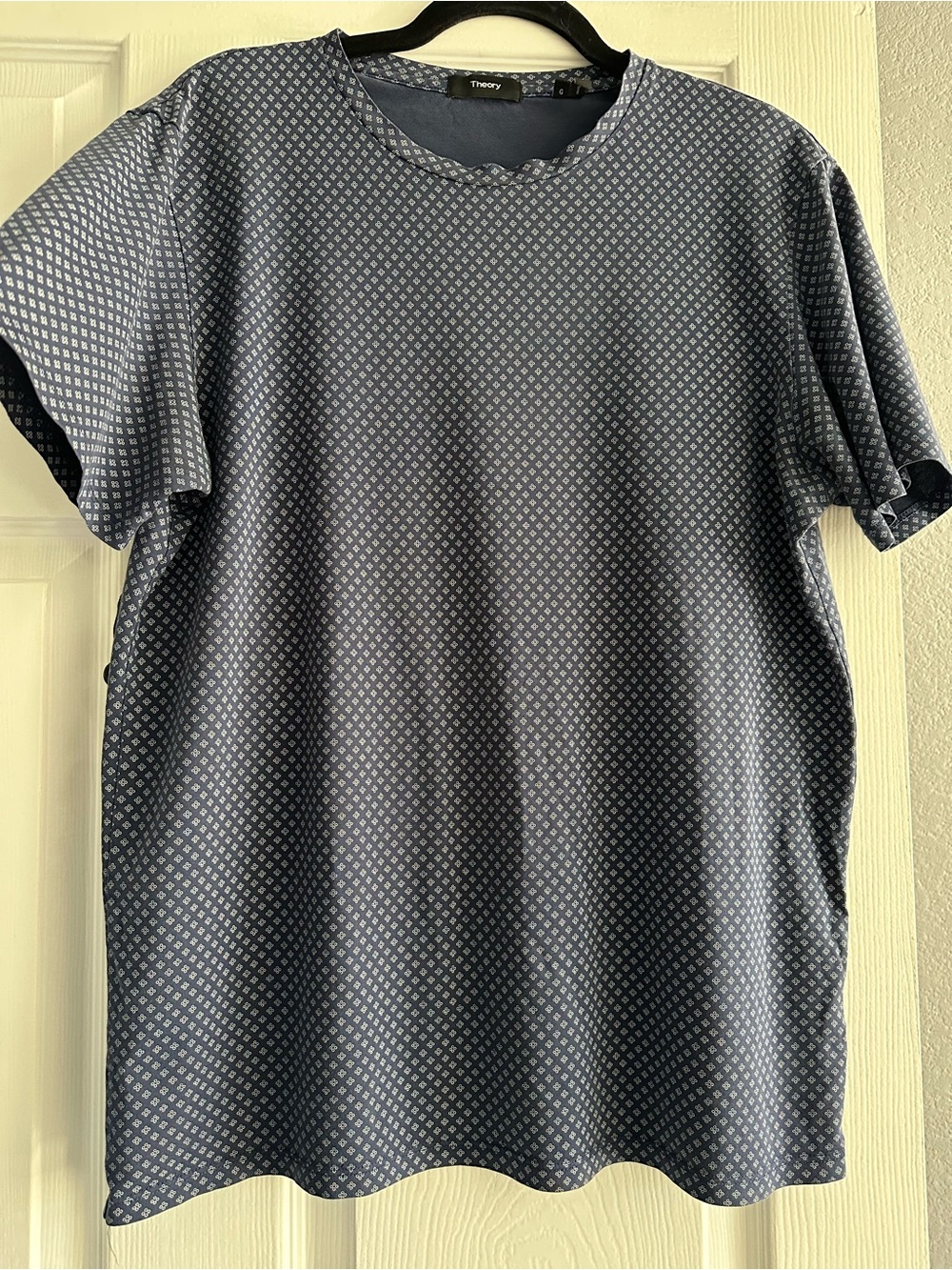 Theory men’s Navy and White Micro Dot Crewneck Tee size large - Picture 5 of 12